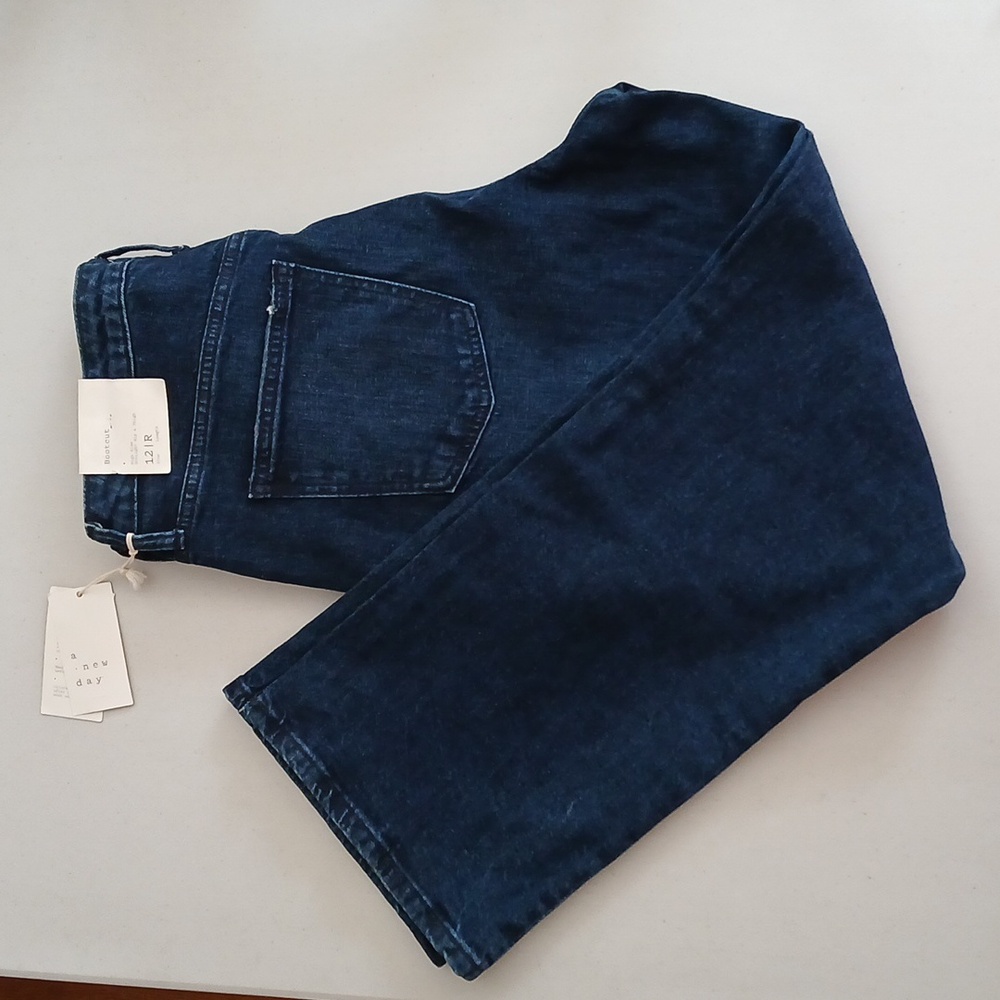 A New Day, Bootcut High Rise Straight Denim Jeans, Size 12/R